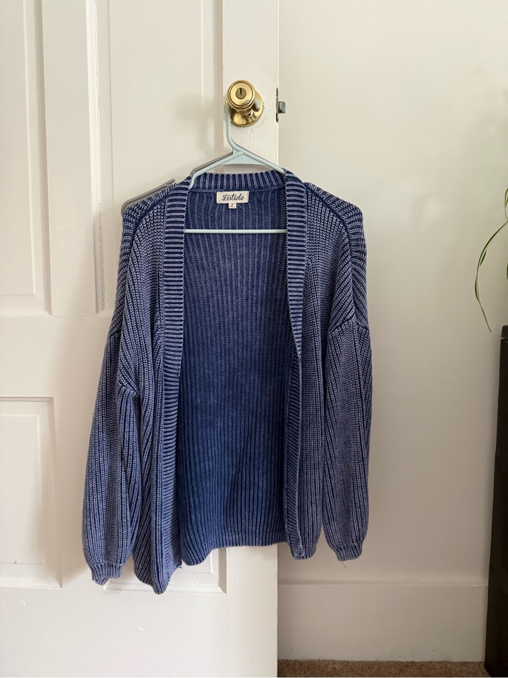 Purple Distressed Cardigan